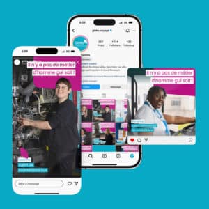 Campagne parité homme femme GINKO réseaux sociaux