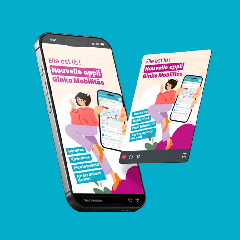 Illustration application Ginko réseaux sociaux